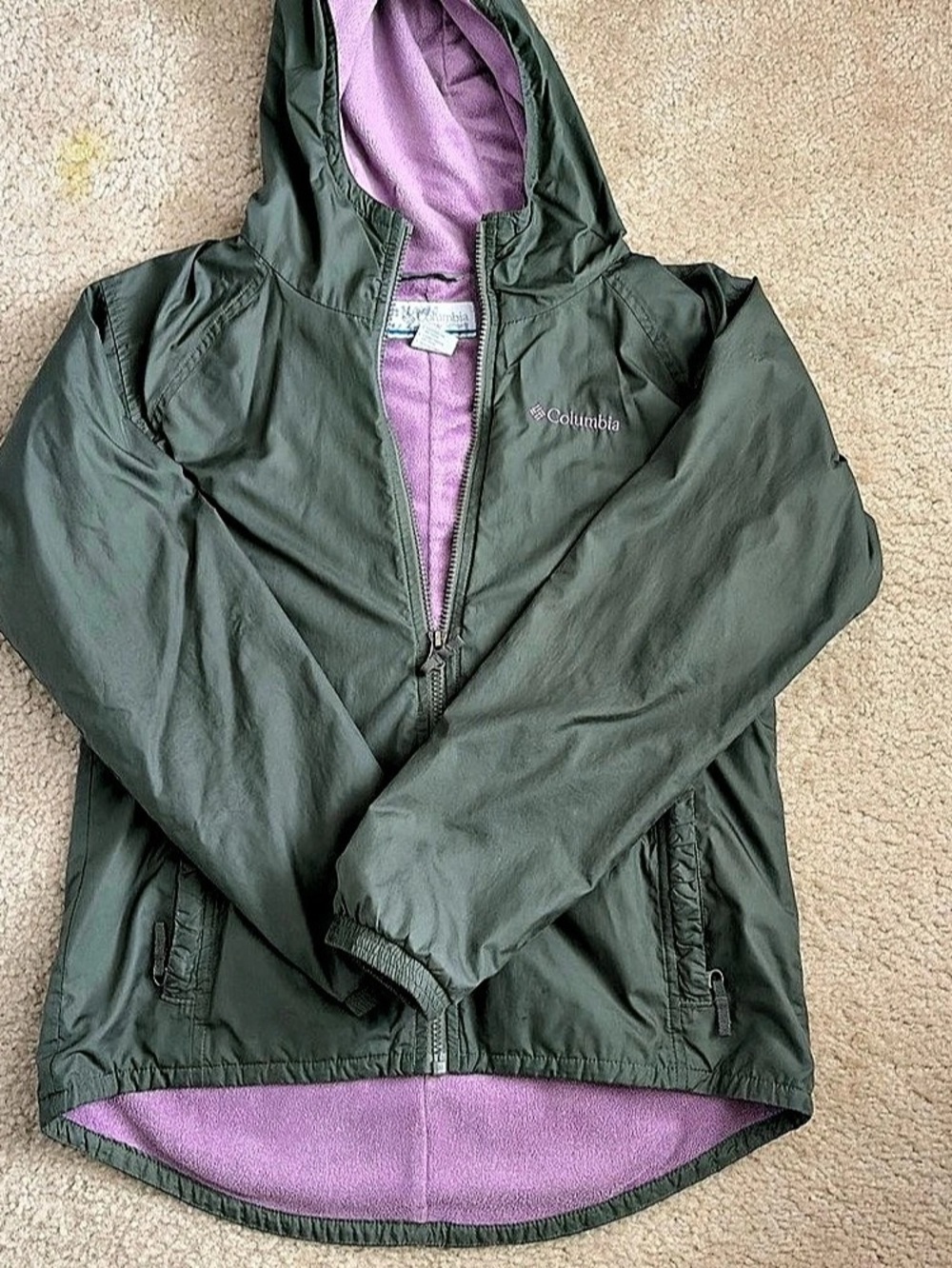 Columbia Hooded Jacket Green Large